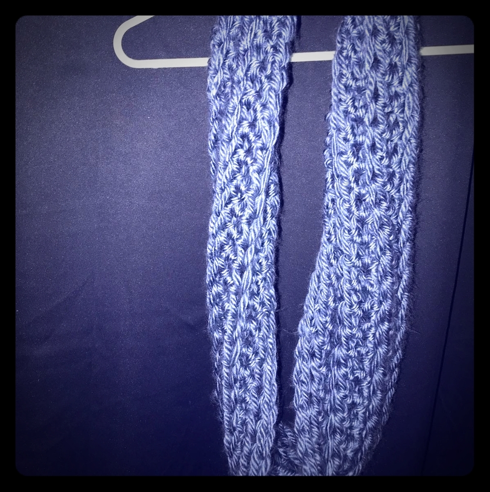 Steel blue handmade infinity scarf